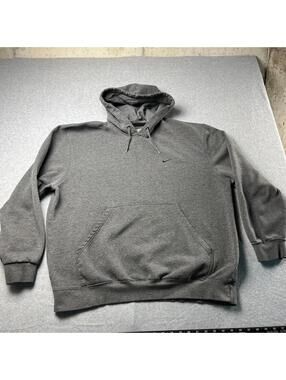 Vintage Nike Hoodie Y2K Pullover Men's Size XL Embroidered Swoosh Gray